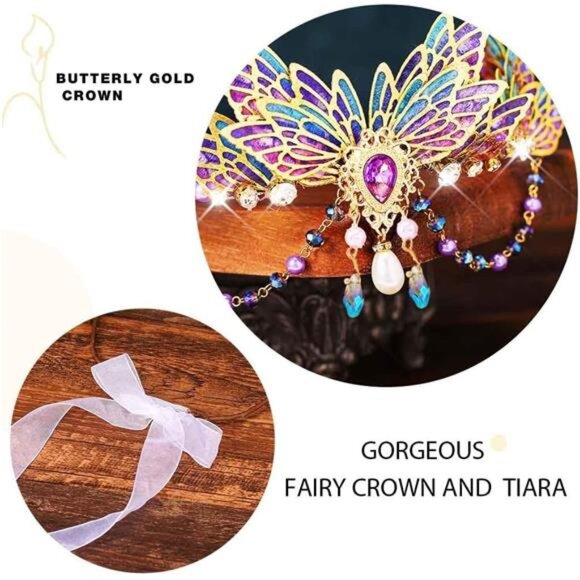 Butterfly Tiaras Purple Fairy Crown Fairy Costume for Women main image 5